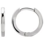 Small Plain Hoop Earrings 14K White Gold