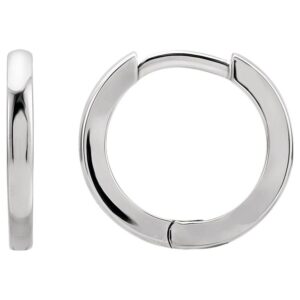 Small Plain Hoop Earrings 14K White Gold