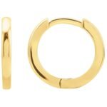 Small Plain Hoop Earrings 14K Yellow Gold
