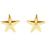 Small Starfish Stud Earrings 14K Gold