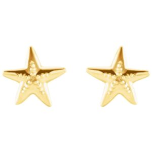 Small Starfish Stud Earrings 14K Gold