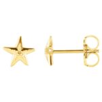 Small Starfish Stud Earrings 14K Yellow Gold