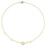 Solitaire Natural Blue Zircon Bracelet 14K Yellow Gold