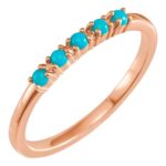 Thin Turquoise Stackable Ring 14K Rose Gold Thin Turquoise Stackable Ring 14K Rose Gold