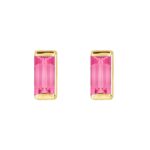 Tiny Baguette Pink Tourmaline Stud Earrings 14K Gold Tiny Baguette Pink Tourmaline Stud Earrings 14K Gold