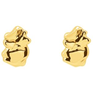 Tiny Nugget Stud Earrings 14K Yellow Gold