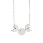 Triple Moon Goddess Necklace 14K White Gold