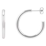 Tube C Hoop Earrings 14K White Gold Tube C Hoop Earrings 14K White Gold