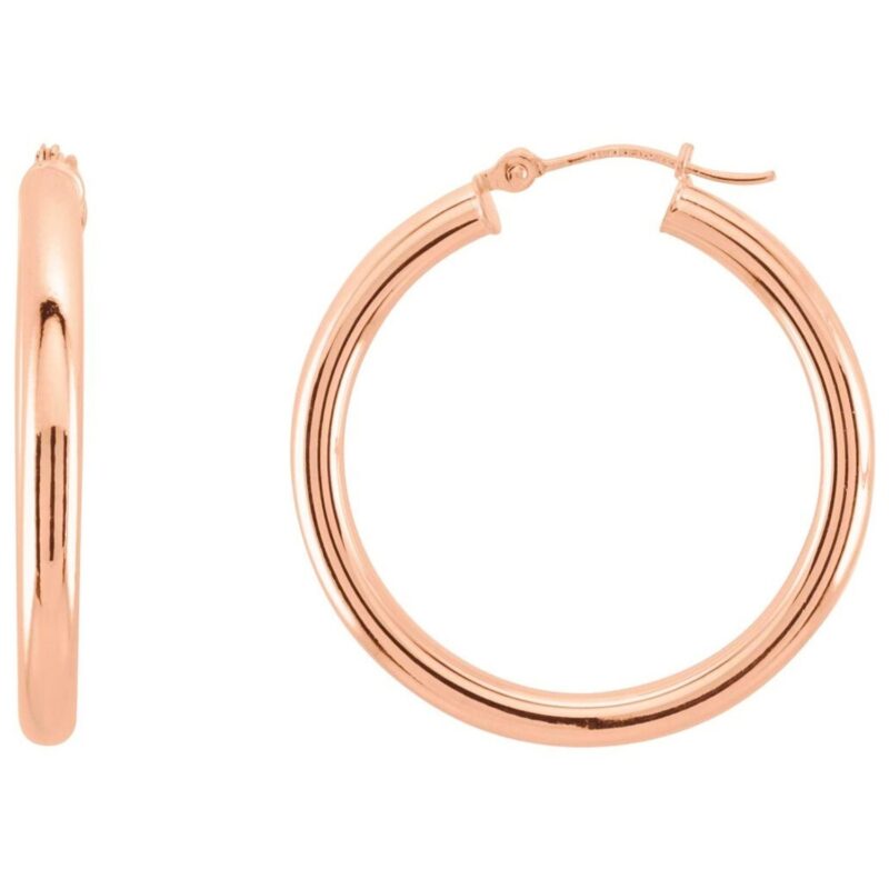 Tube Hoop Earrings Small to Extra Large 14K Rose Gold