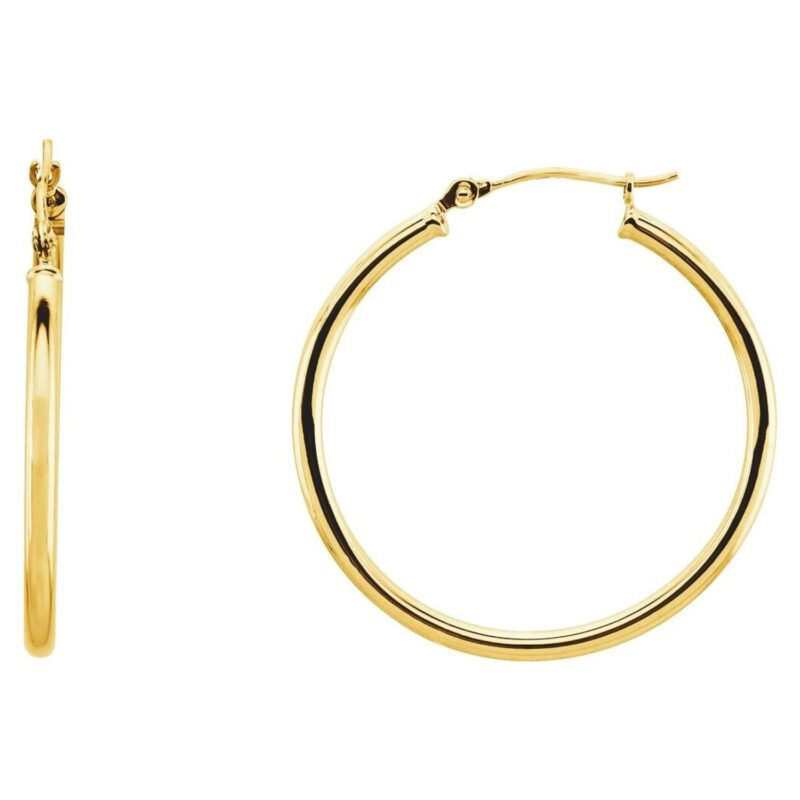 Tube Hoop Earrings Small to Extra Large 14K Yellow Gold