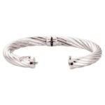 Twisted Rope Hinged Bangle Bracelet 925 Sterling Silver