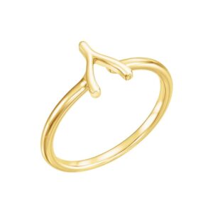 Wishbone Ring Solid 14k Yellow Gold