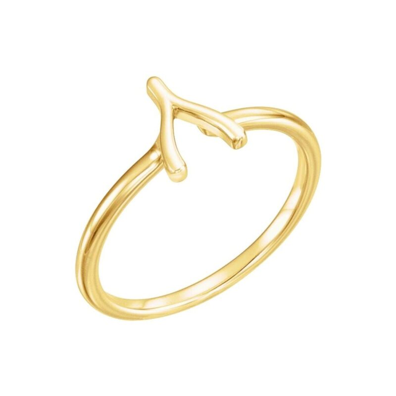 Wishbone Ring Solid 14k Yellow Gold