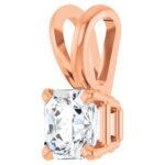 1/2 Carat Asscher Cut Solitaire Diamond Pendant 14K Rose Gold