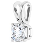 1/2 Carat Asscher Cut Solitaire Diamond Pendant 14K White Gold