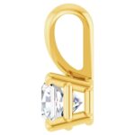 1/2 Carat Natural Asscher Cut Solitaire Diamond Pendant 14K Gold