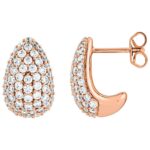 1 3 4 CTW Lab Diamond Teardrop Cluster Earrings 14K Rose Gold
