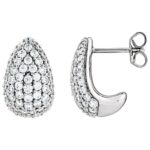 1 3 4 CTW Lab Diamond Teardrop Cluster Earrings 14K White Gold