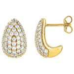 1 3 4 CTW Lab Diamond Teardrop Cluster Earrings 14K Yellow Gold