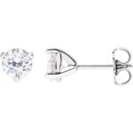 1 Carat Tw Round Moissanite Stud Earrings 5mm 14K White Gold 1 Carat Tw Round Moissanite Stud Earrings 5mm 14K White Gold