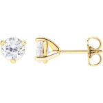 1 Carat Tw Round Moissanite Stud Earrings 5mm 14K Yellow Gold 1 Carat Tw Round Moissanite Stud Earrings 5mm 14K Yellow Gold