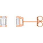 1.5 Carat Emerald Cut Lab Grown Diamond Stud Earrings 14K Rose Gold 1.5 Carat Emerald Cut Lab Grown Diamond Stud Earrings 14K Rose Gold