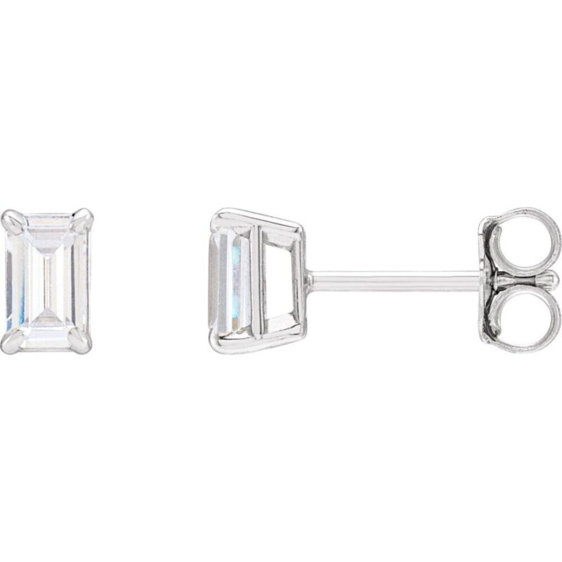 1.5 Carat Emerald Cut Lab Grown Diamond Stud Earrings 14K White Gold 1.5 Carat Emerald Cut Lab Grown Diamond Stud Earrings 14K White Gold