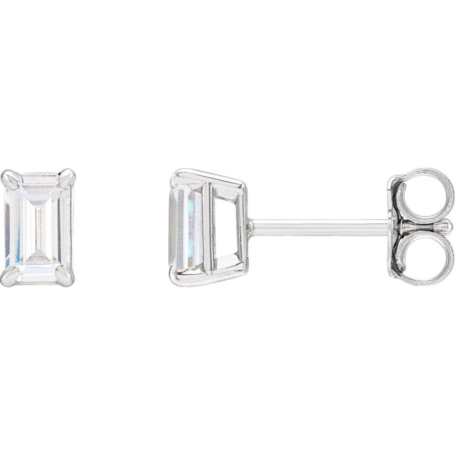 1.5 Carat Emerald Cut Lab Grown Diamond Stud Earrings 14K White Gold 1.5 Carat Emerald Cut Lab Grown Diamond Stud Earrings 14K White Gold