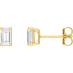 1.5 Carat Emerald Cut Lab Grown Diamond Stud Earrings 14K Yellow Gold 1.5 Carat Emerald Cut Lab Grown Diamond Stud Earrings 14K Yellow Gold