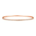 1.50 ct Diamond Eternity Bangle Bracelet 14K Rose Gold