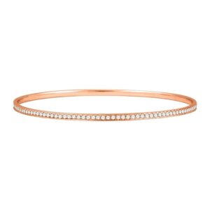 1.50 ct Diamond Eternity Bangle Bracelet 14K Rose Gold