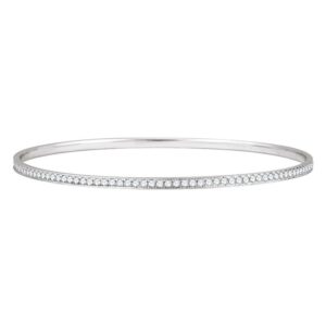1.50 ct Diamond Eternity Bangle Bracelet 14K White Gold