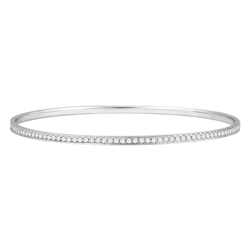 1.50 ct Diamond Eternity Bangle Bracelet 14K White Gold