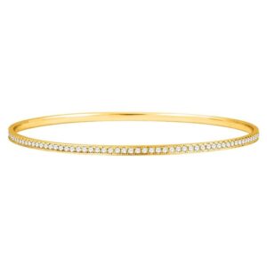 1.50 ct Diamond Eternity Bangle Bracelet 14K Yellow Gold