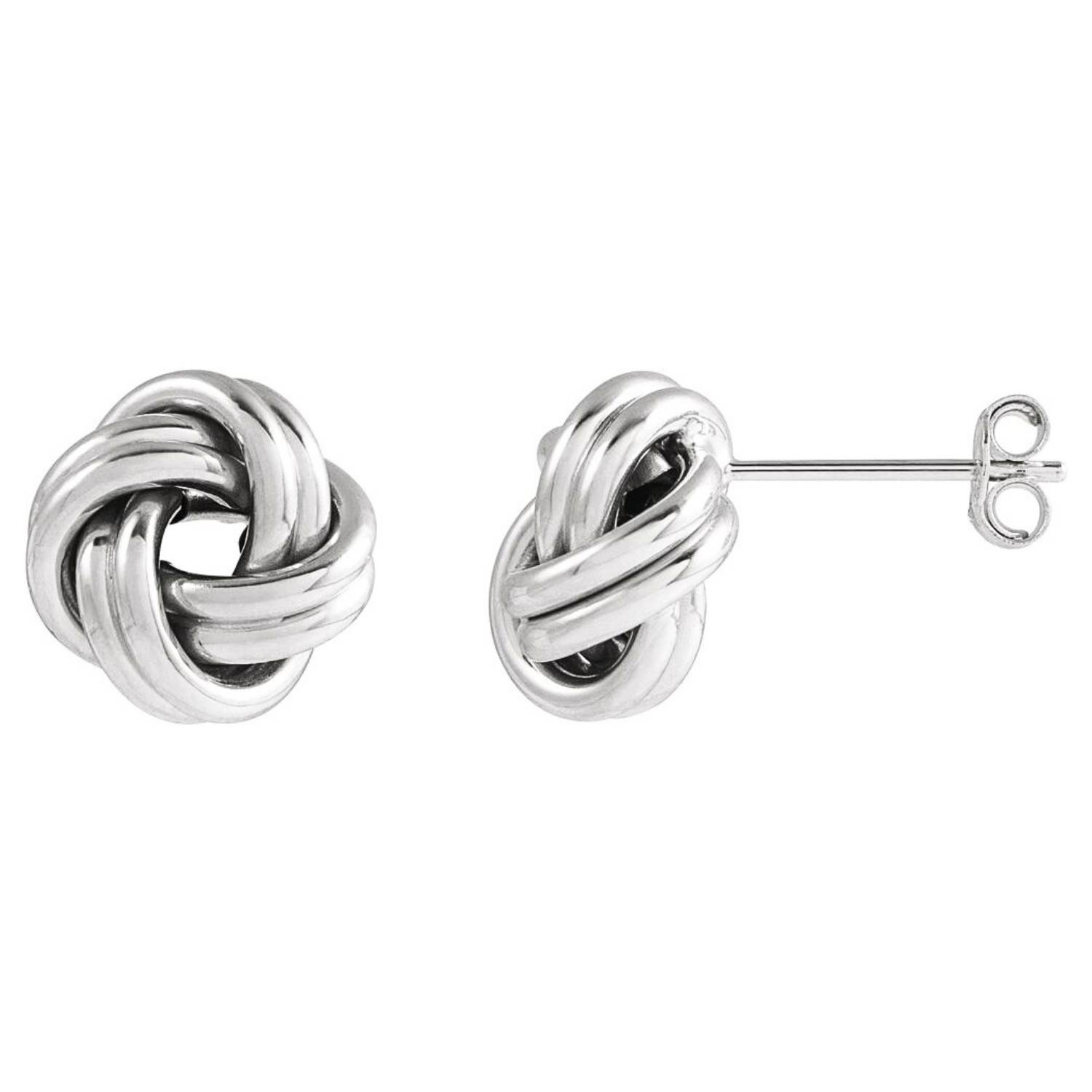 10 mm Knot Stud Earrings 14K White Gold 10 mm Knot Stud Earrings 14K White Gold
