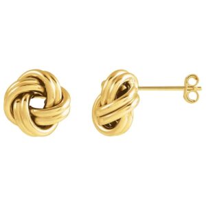 10 mm Knot Stud Earrings 14K Yellow Gold