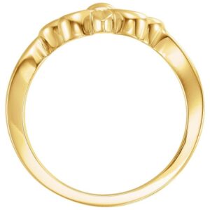 10K Yellow Gold Fleur de lis Ring Side