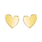 14K Gold Asymmetric Heart Stud Earrings 14K Gold Asymmetric Heart Stud Earrings