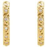 14K Gold Diamond Sculptural Hoop Earrings