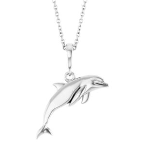 14K Gold Dolphin Pendant Necklace