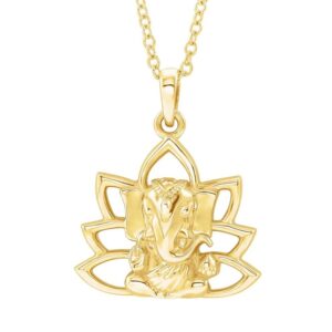 14K Gold Ganesha Pendant Necklace