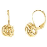 14K Gold Leverback Knot Earrings
