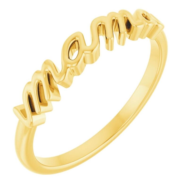 14K Gold Mama Ring