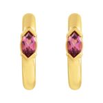 14K Gold Marquise Pink Tourmaline Hoop Earrings 10 mm 14K Gold Marquise Pink Tourmaline Hoop Earrings 10 mm