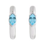 14K Gold Marquise Sky Blue Topaz Hoop Earrings 10 mm 14K Gold Marquise Sky Blue Topaz Hoop Earrings 10 mm