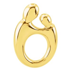 14K Gold Mother and Child Slide Pendant