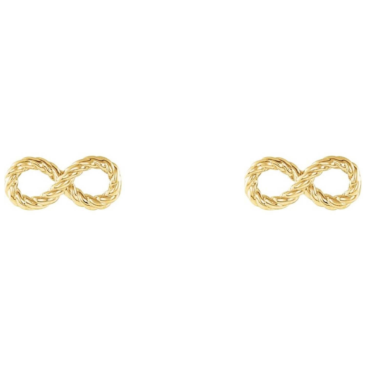 14K Gold Rope Infinity Stud Earrings 14K Gold Rope Infinity Stud Earrings