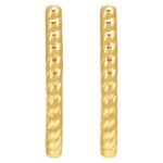 14K Gold Rope Pattern Oval Hoop Earrings 15mm 14K Gold Rope Pattern Oval Hoop Earrings 15mm