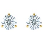 14K Gold Round Lab-Grown Diamond Stud Earrings Martini Setting All Sizes
