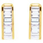 14K Gold Single Baguette Lab Diamond Ear Cuff 14K Gold
